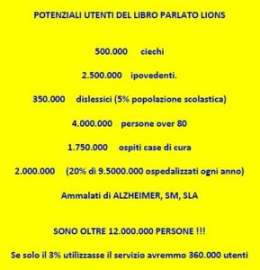 libro parlato lions numero utenti