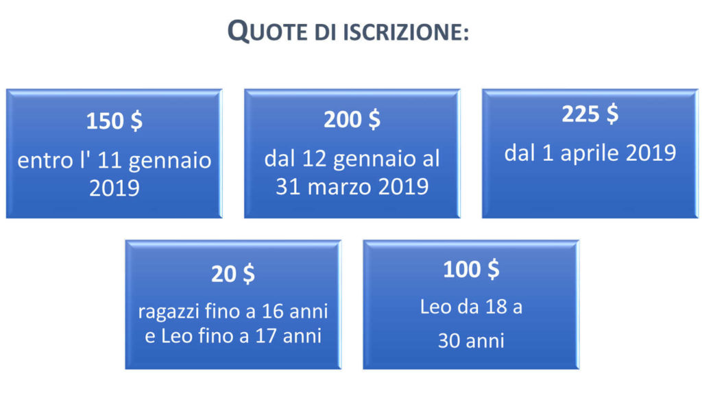 convention internazionale lions quote iscrizione