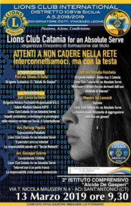 lions club catania for an absolute serve interconnettiamoci ma con la testa cyberbullismo