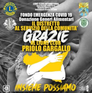 lions club coronavirus fondo emergenza alimentare sicilia